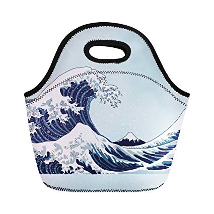 425x425 Semtomn Lunch Tote Bag Blue Pattern Wave Japanese