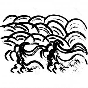 300x300 Stock Illustration Wave Tattoo Design Isolate Vector Japanese