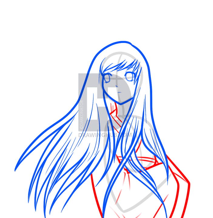 703x720 How To Draw A Japanese Anime Girl, Step