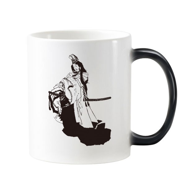 600x600 Japan Traditional Culture Black Kimono Woman Samurai Sword Line