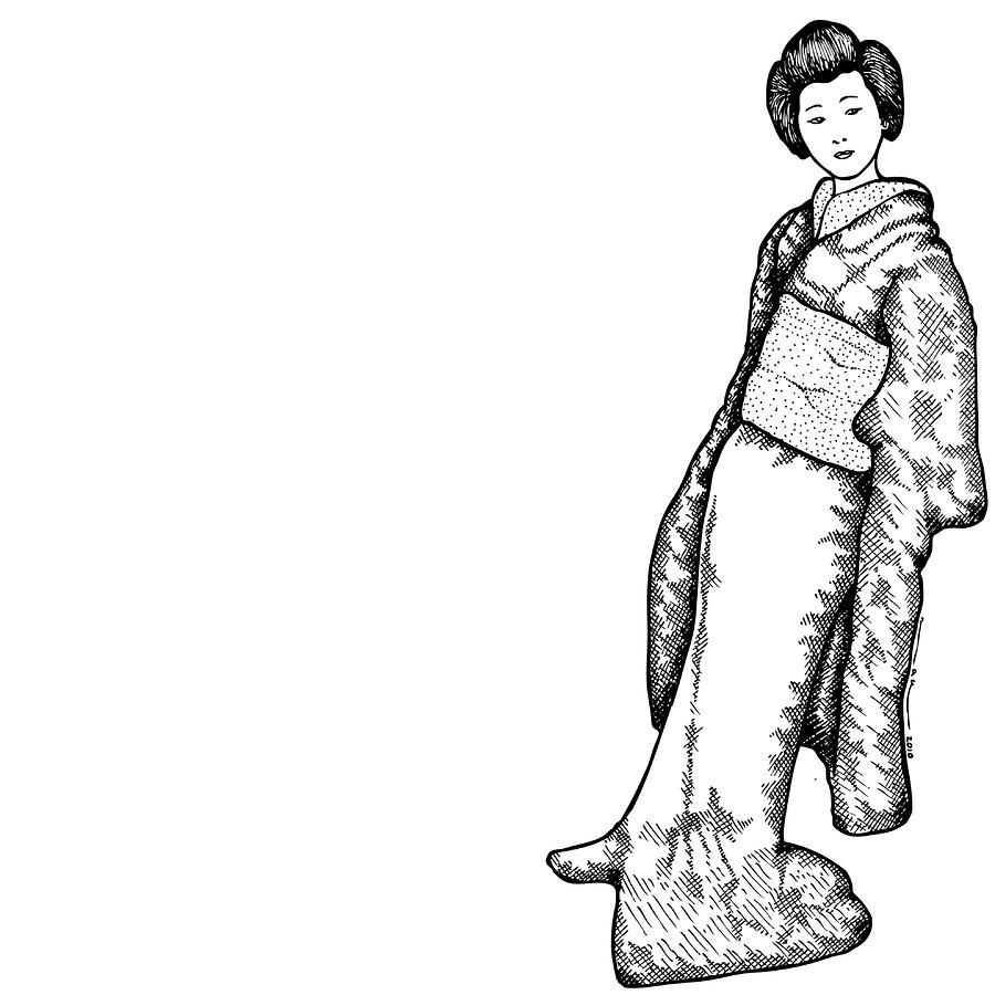 900x900 Japanese Women Art Japanese Geisha Women Drawing Illustrations