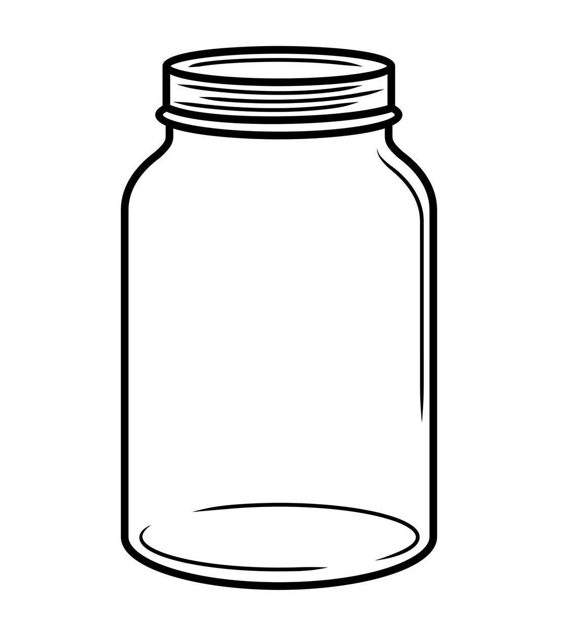 1105x1252 Mason Jar Outline Drawing Printable Vector Jars Marvelous