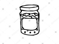 200x150 Quirky Ink Drawing Jar Jam Stock Vector