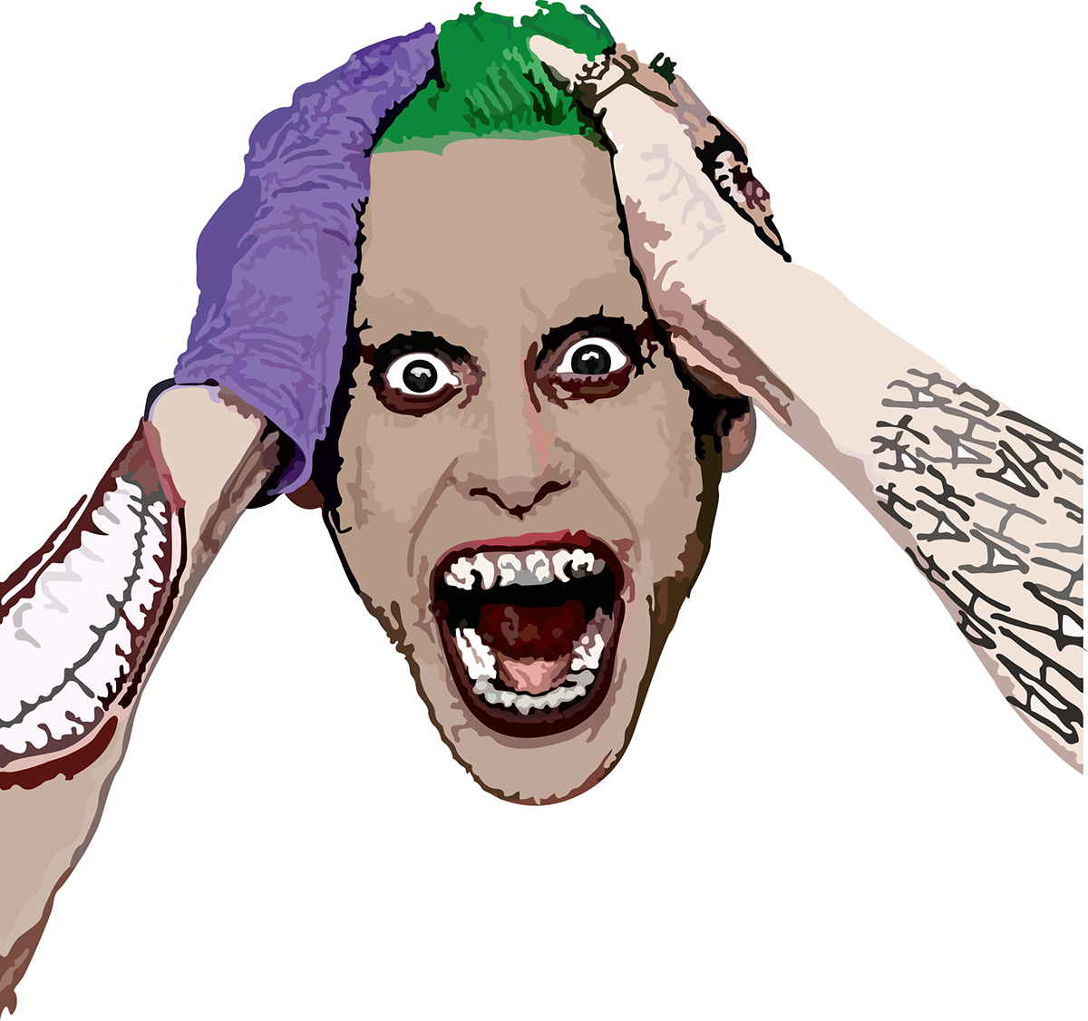 1200x1126 Jared Leto's Joker Illustartions On Behance