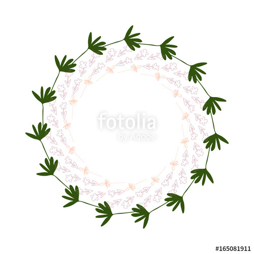 500x500 Vector Botanical Illustration With A Wreath Made Of Stylized Hand