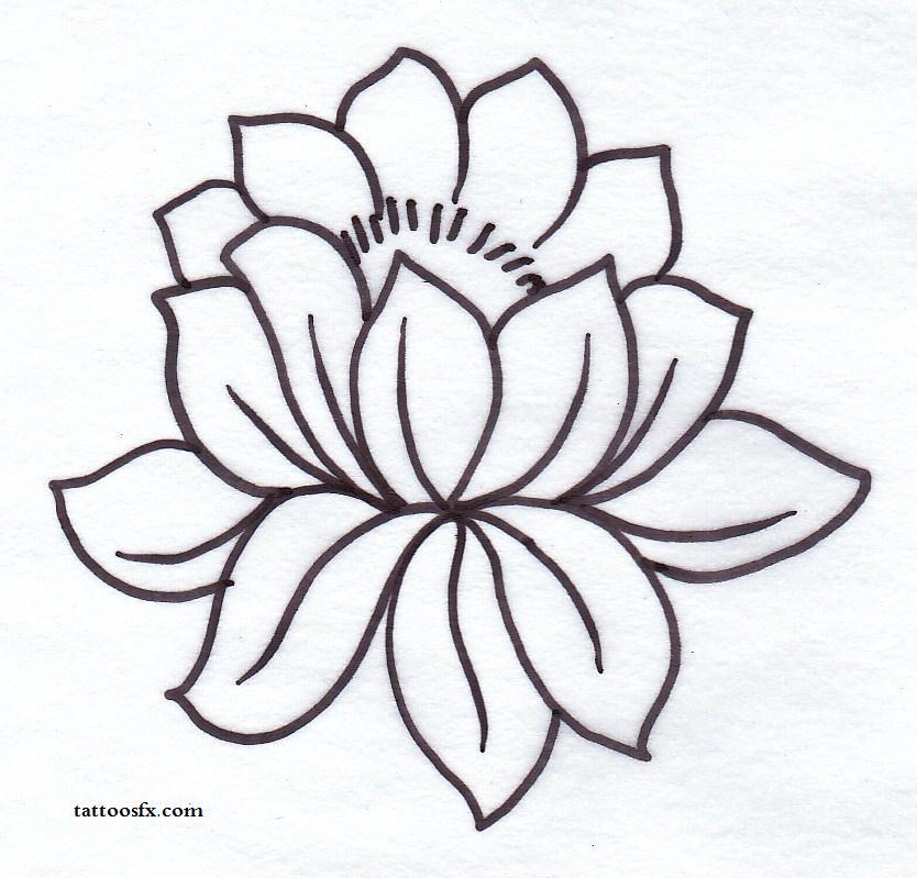 834x799 Simple Flower Tattoo Stencils Ideas And Designs