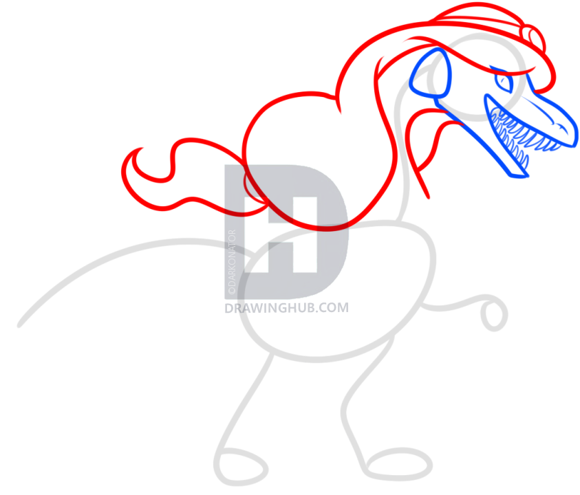 843x720 How To Draw Raptor Jasmine, Step