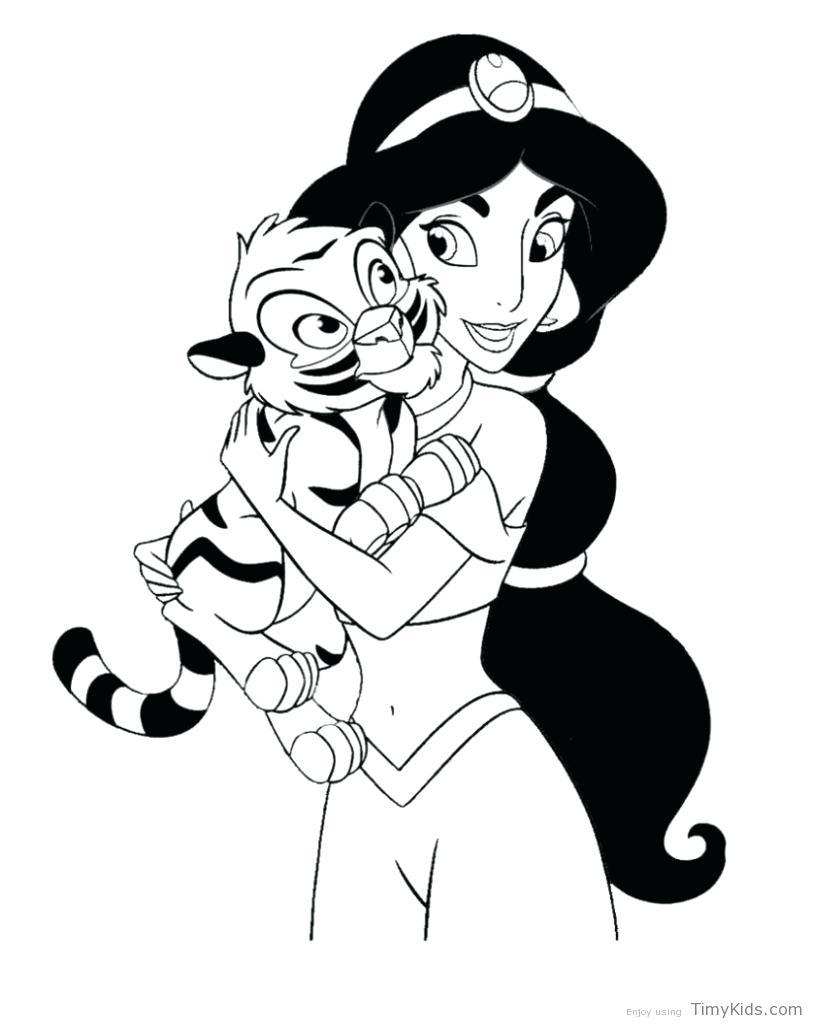 813x1024 Jasmine Coloring Pages Princess To Print Disney Jas