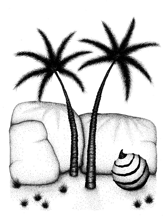 672x900 Star Palms Drawing
