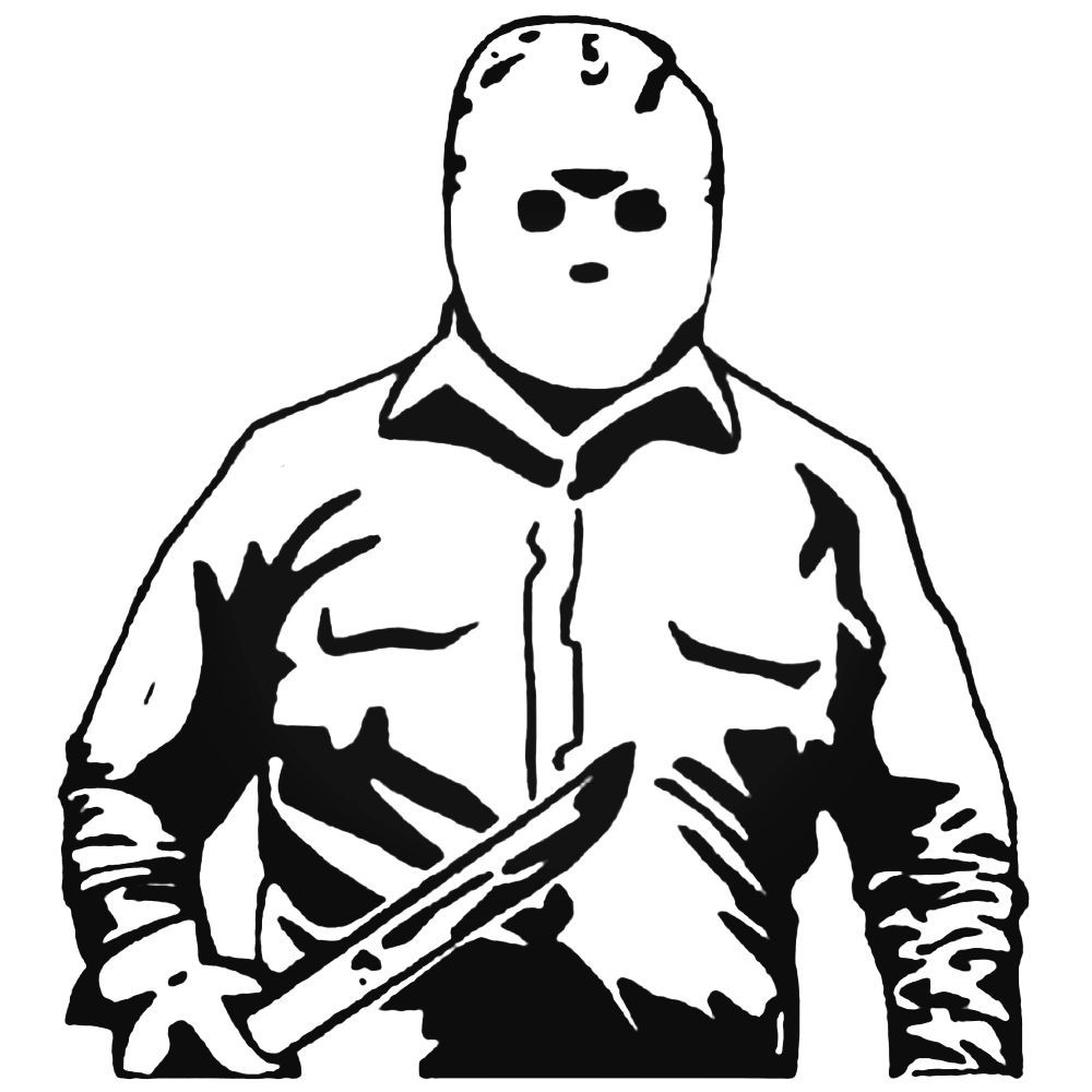 1000x1000 Jason Voorhees Friday The Decal Sticker