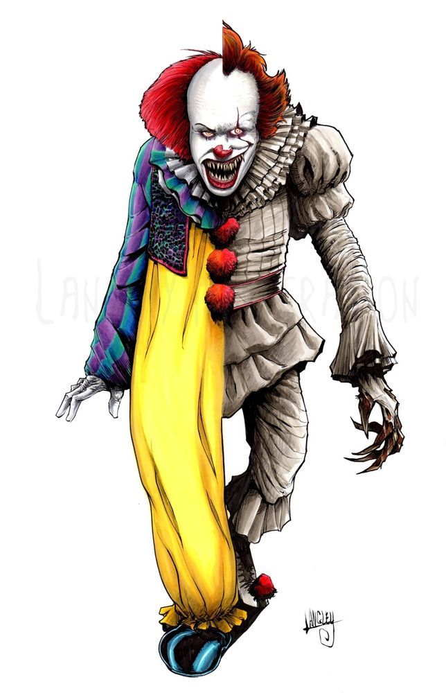 644x1000 Pennywise Signed Horror Movie Art Print