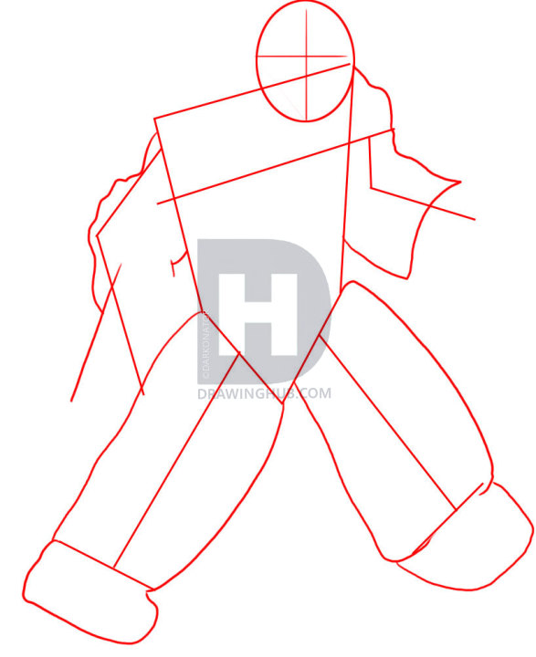 587x720 How To Draw A Goalie, Step