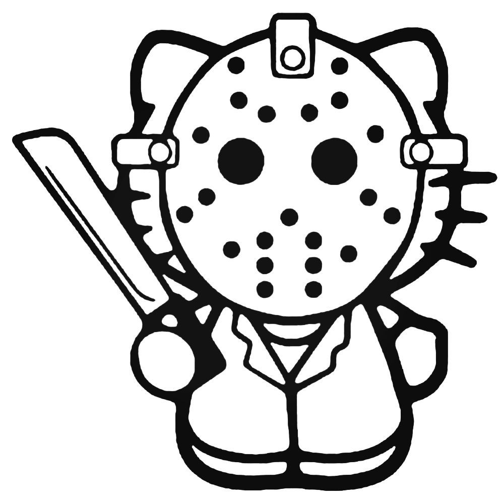 1000x1000 Jason Voorhees Hello Kitty Decal Sticker
