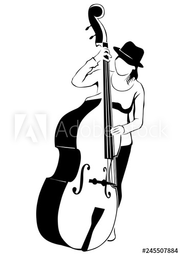 354x500 Music Man Whit Jazz Band On White Background