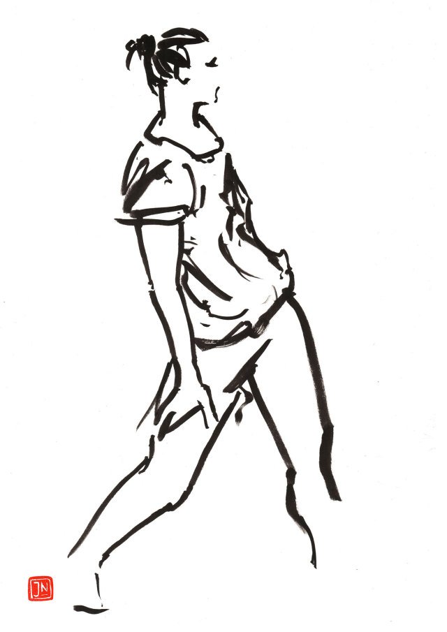 640x905 Juha Nyberg, Ink Drawings, Fine Art Print, Dance Drawings
