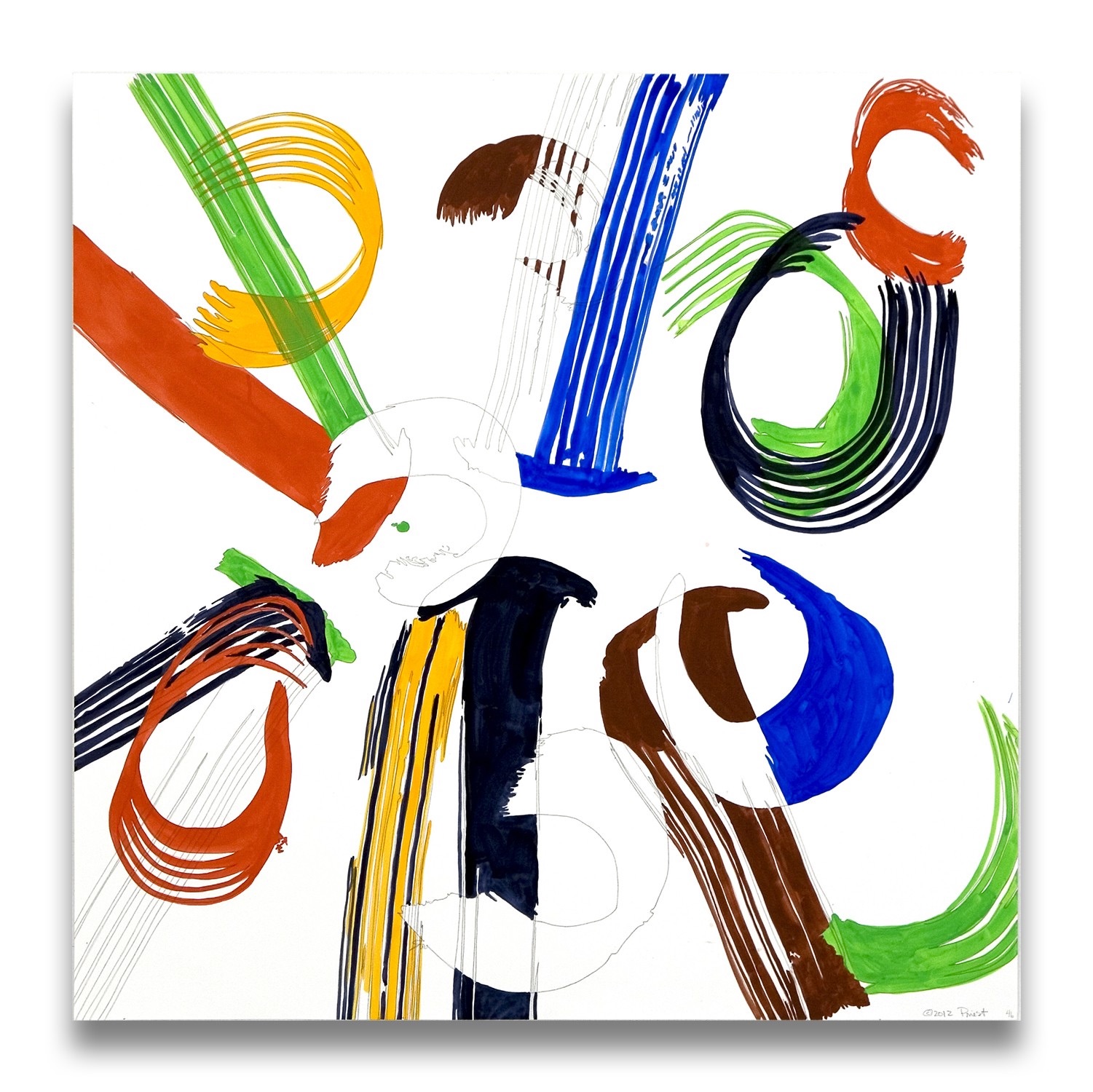 1501x1500 Ellen Priest Jazz Cubano Percussion Drawing Art Collection