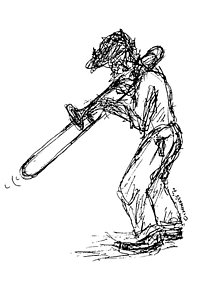 211x300 Jazz Trombone Drawings Fine Art America