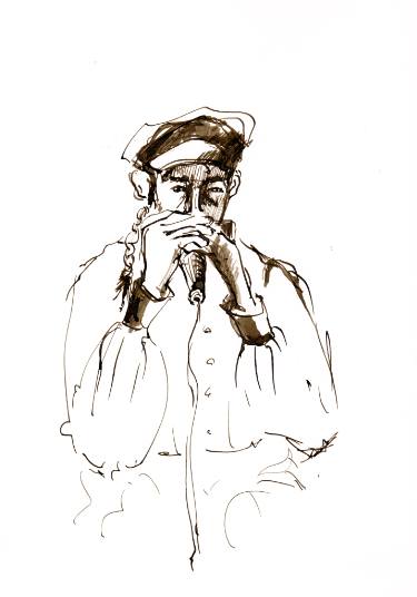 375x536 Jazz Musicians Drawing