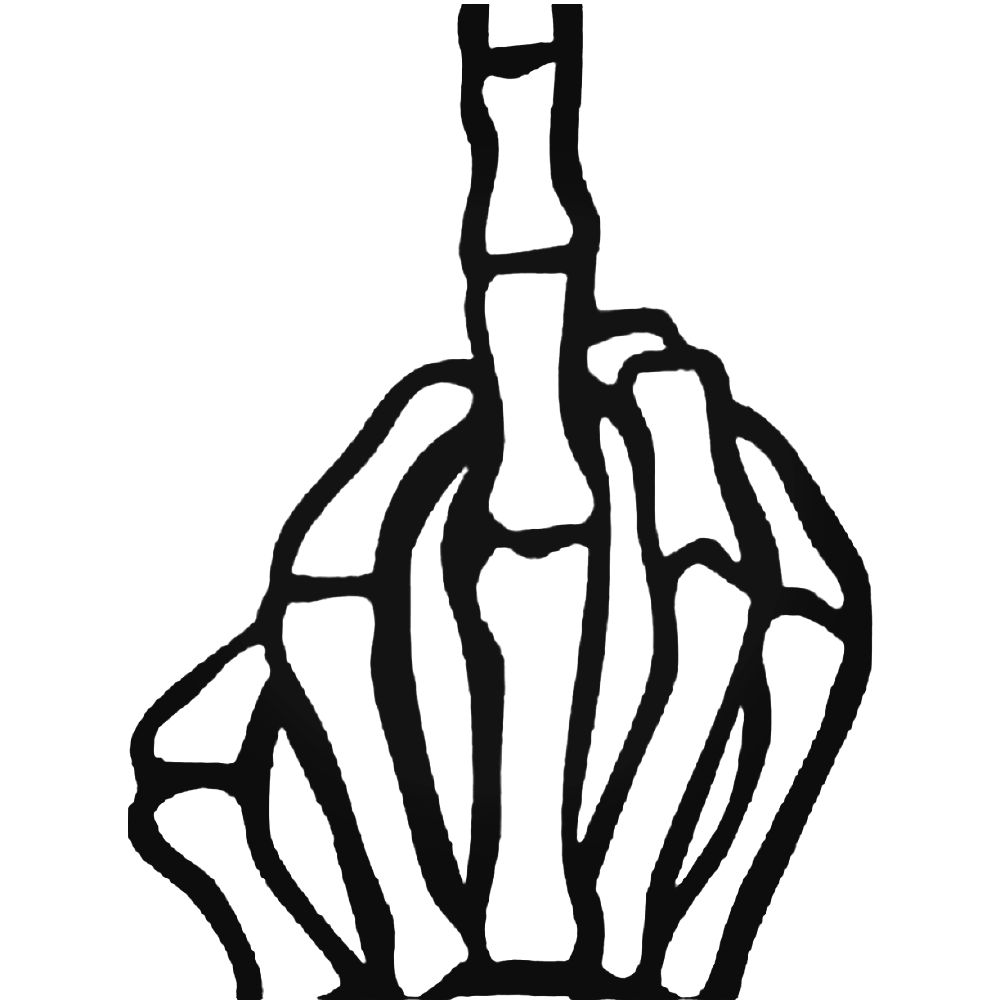 1000x1000 Skeleton Flip The Bird Middle Finger Jdm Decal Sticker