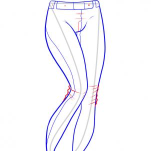 302x302 How To Draw Jeans, Step