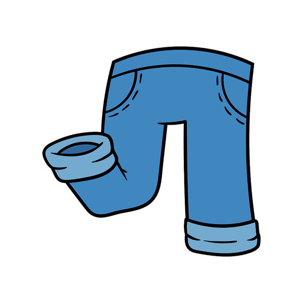 600x600 Cartoon Jeans Pants Art Print