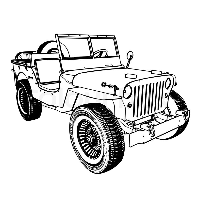 800x800 vintage wwii american jeep stock vector colourbox