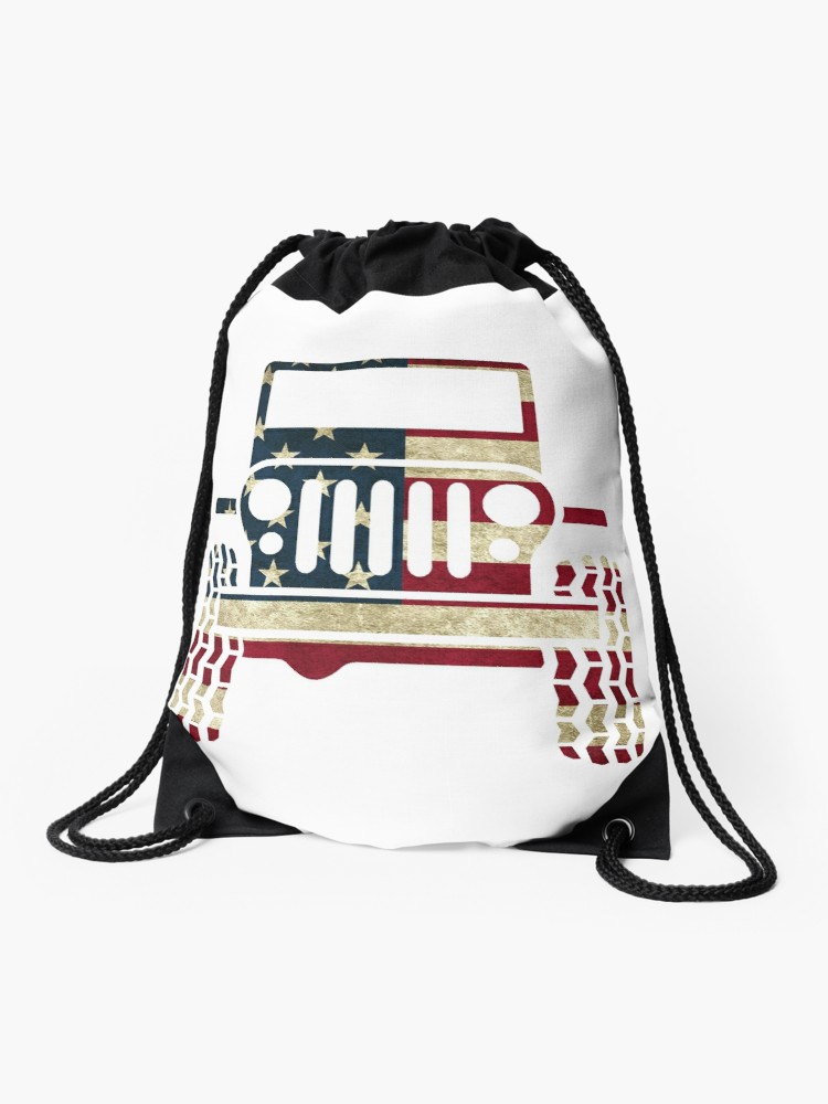 750x1000 jeep wrangler rubicon american flag t shirt drawstring bag