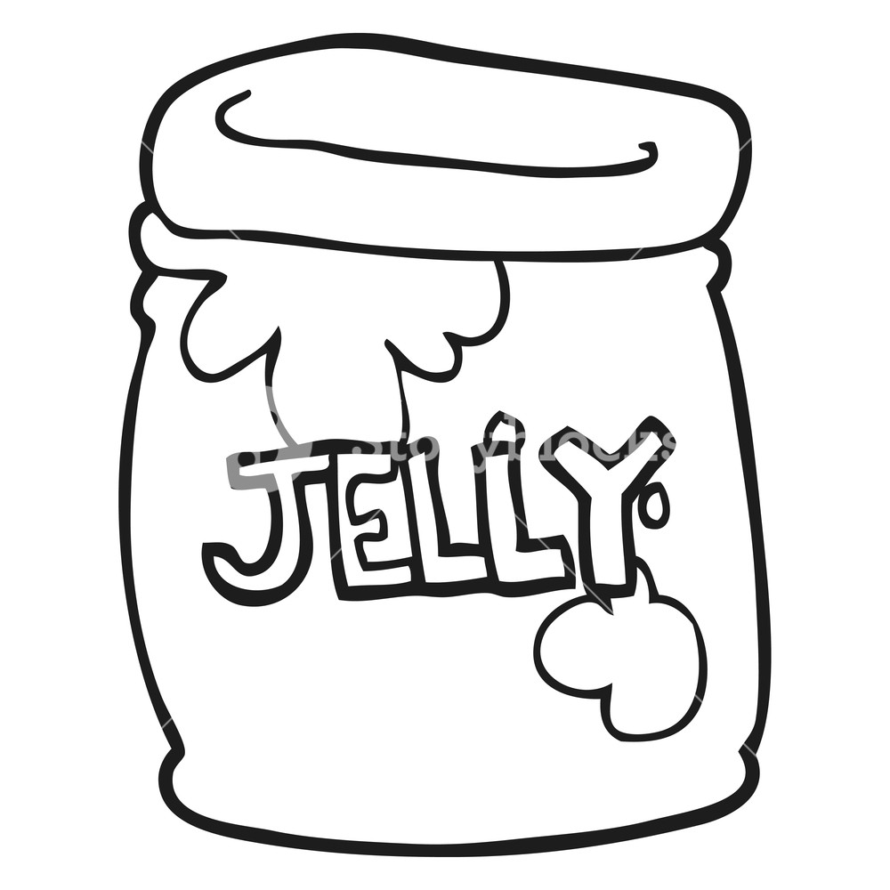 1000x1000 Freehand Drawn Black And White Cartoon Jar Of Jelly Royalty Free