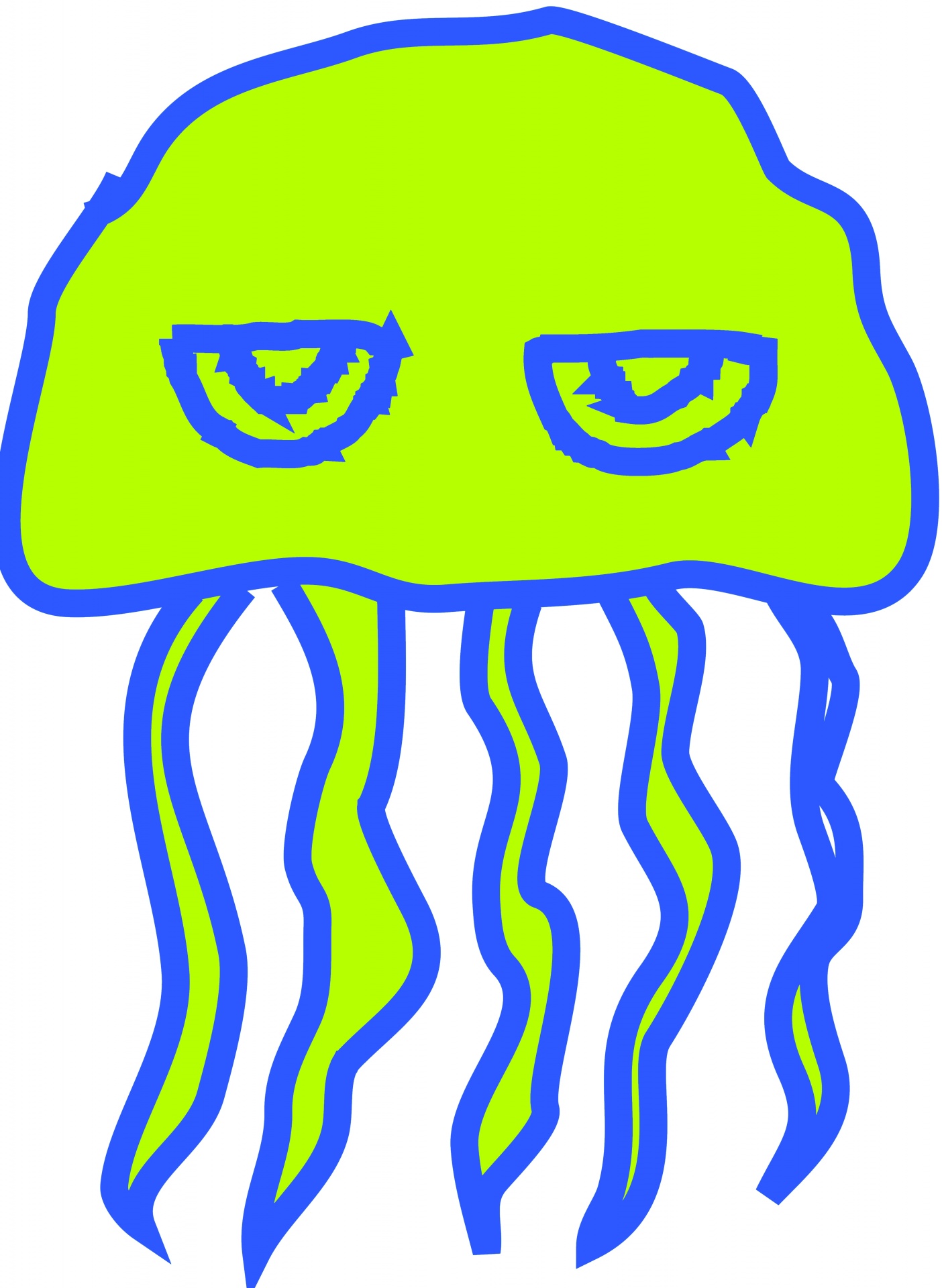 1404x1920 Cartoon, Jelly, Fish, Isolated, White