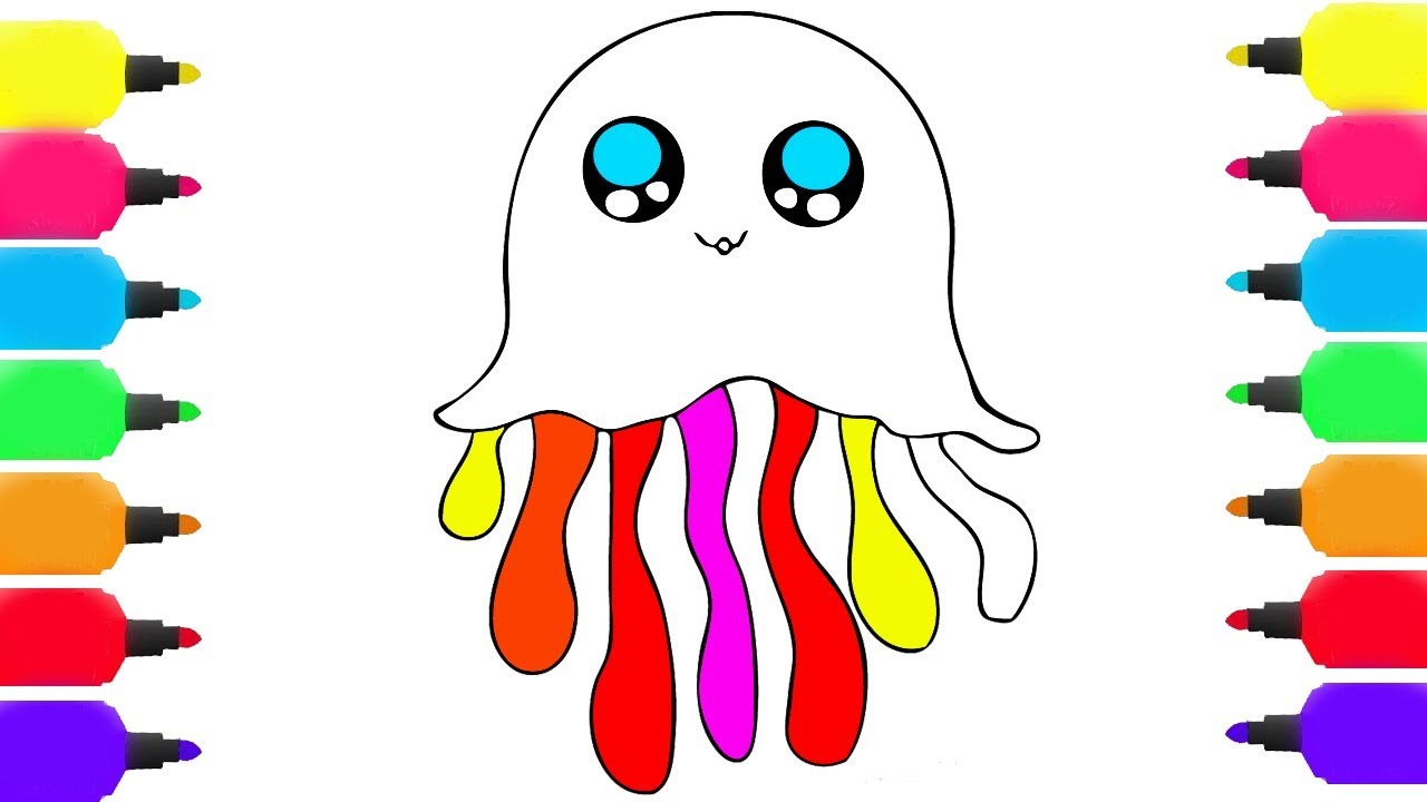 1280x720 how to draw jellyfish for kids drawing and coloring jellyfish