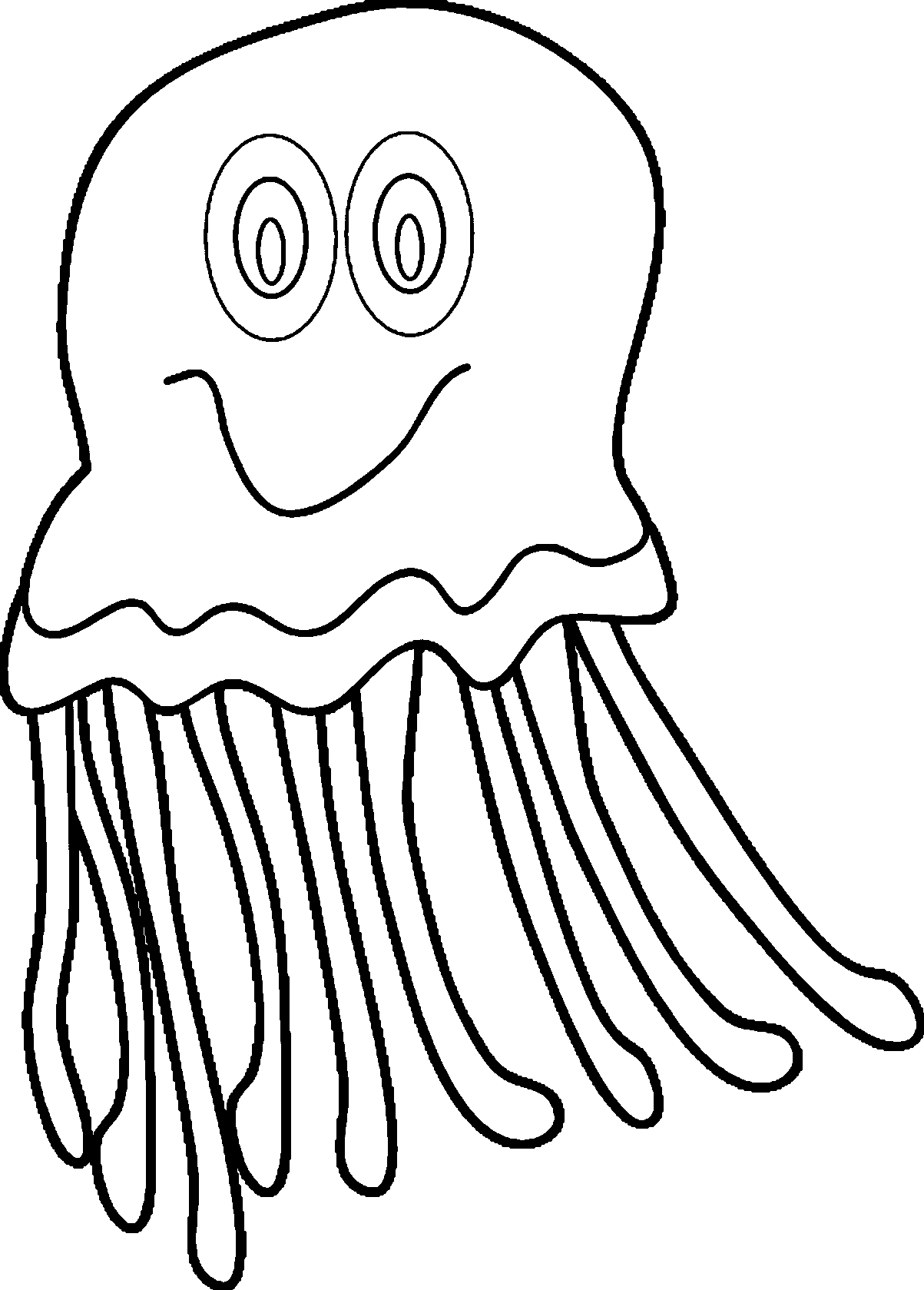 1203x1679 Clipart Jellyfish Black And White Collection