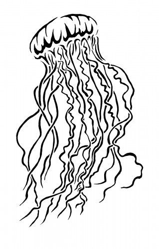 319x500 Jellyfish Tattoo Stencils Large Jellyfish Wall Stencil