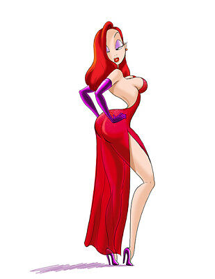 309x400 Jessica Rabbit Art Computer Color Drawing Print Signed