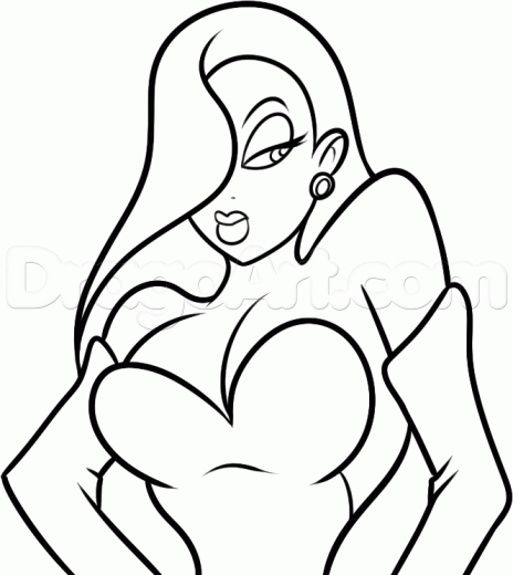 464x520 How To Draw Jessica Rabbit Easy Step Just