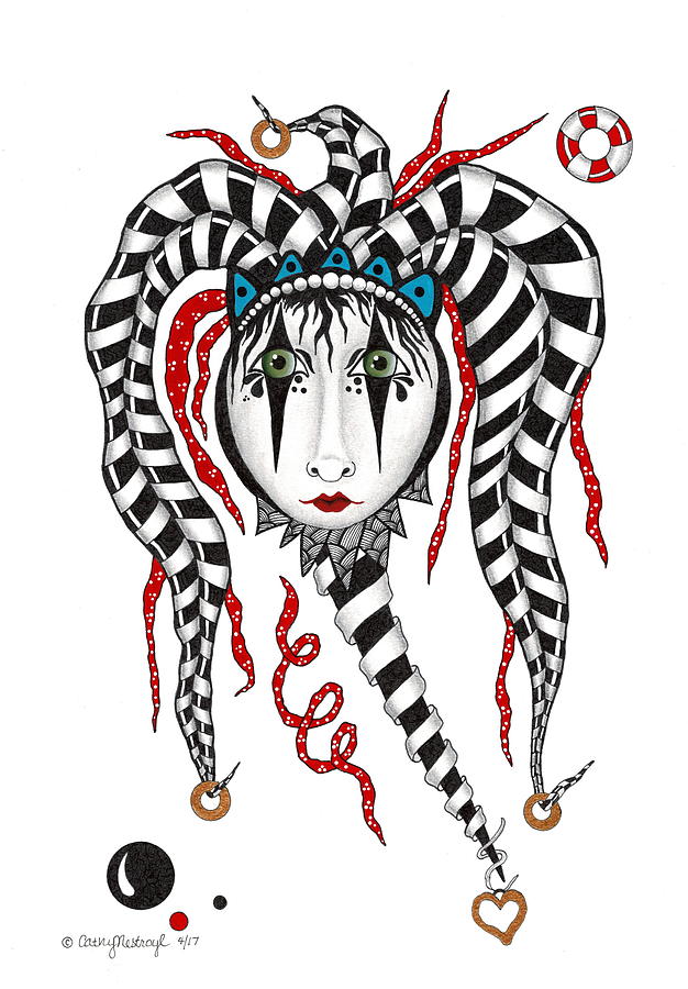 626x900 Gold Heart Jester Drawing