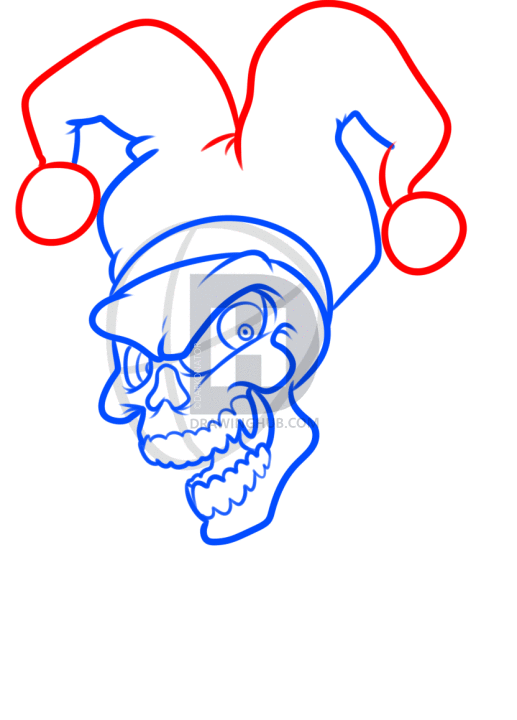 517x720 How To Draw A Joker Skull, Step