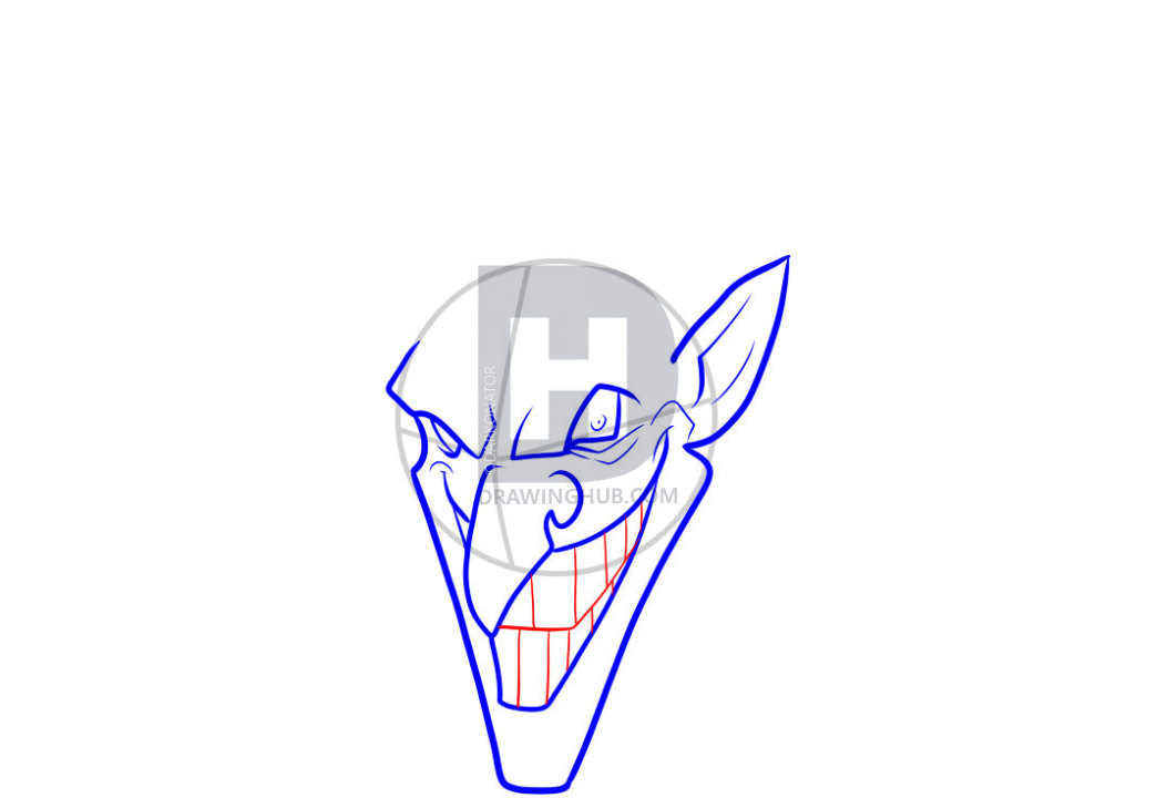 1053x720 How To Draw A Jester, Step