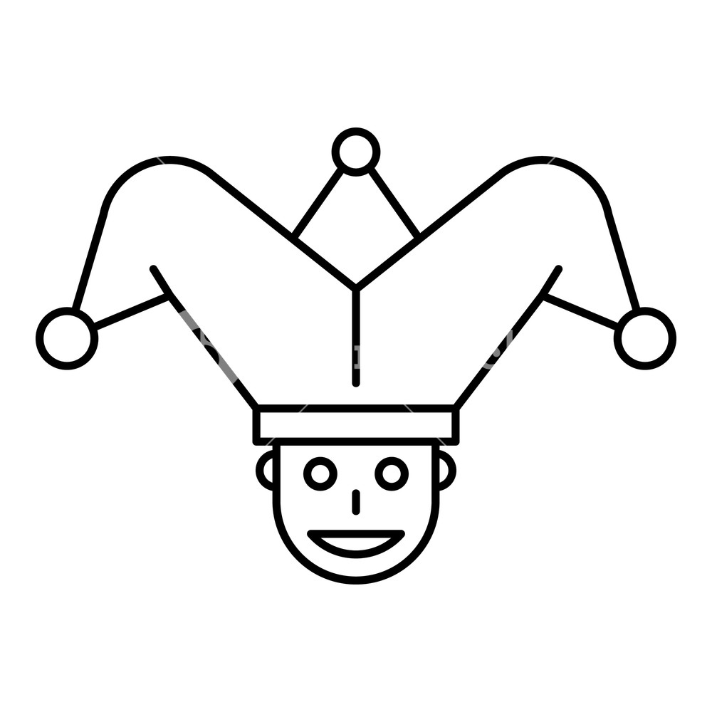 1000x1000 jester face icon outline jester face vector icon for web design