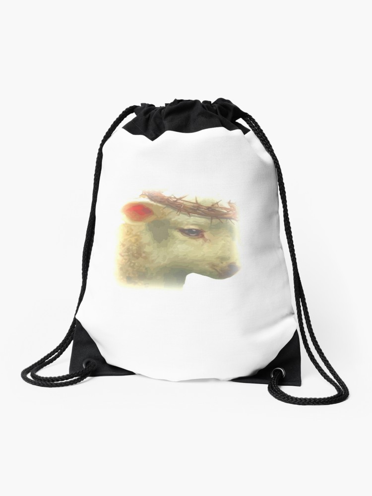 750x1000 Jesus Christ Lamb Of God John Christian Art Drawstring Bag