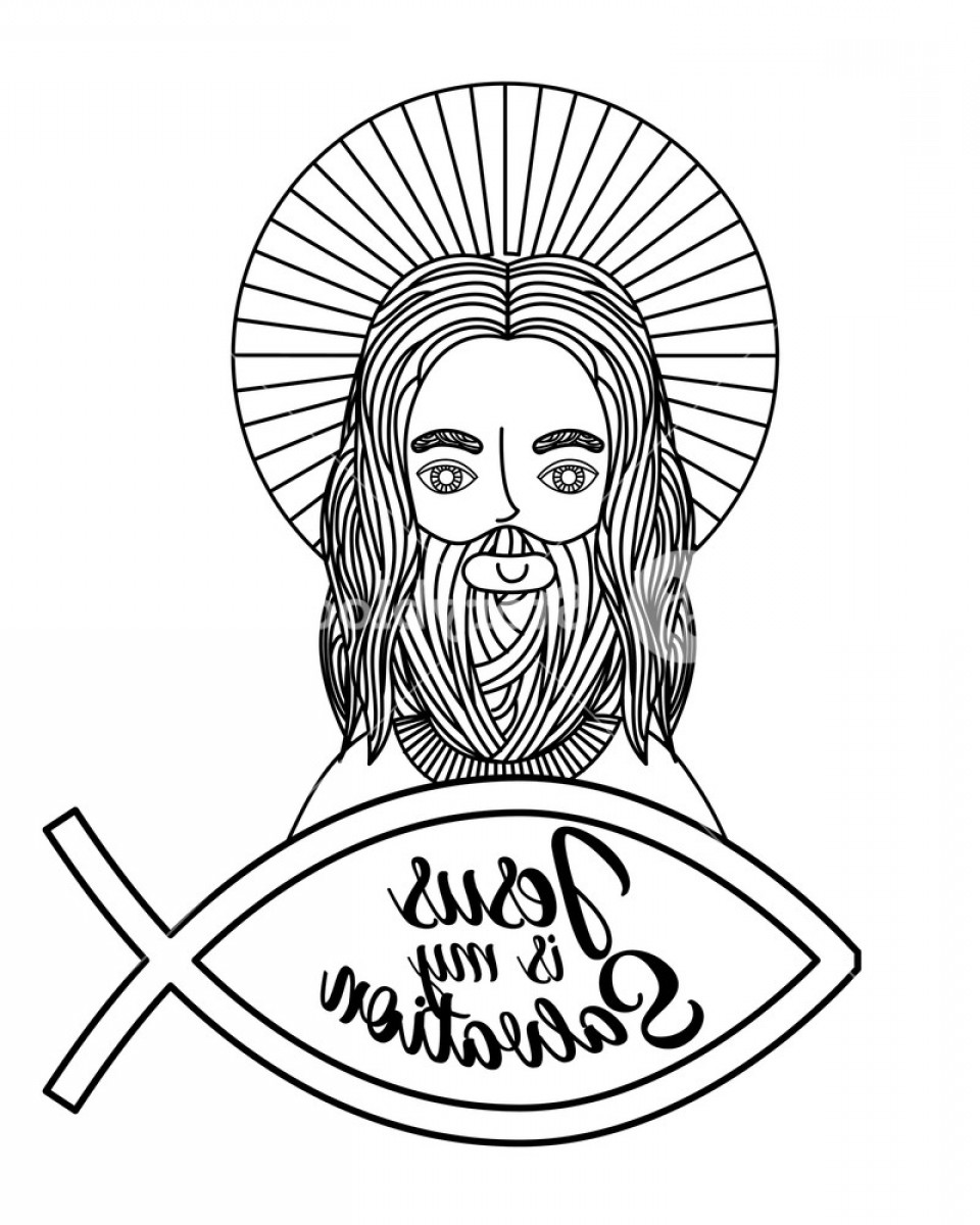 960x1200 jesus is my salvation hand drawing image vector illustration
