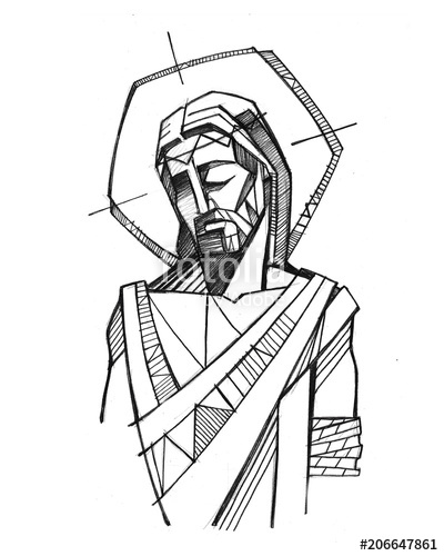 400x500 Jesus Christ Hand Drawn Illustration Stock Photo And Royalty Free