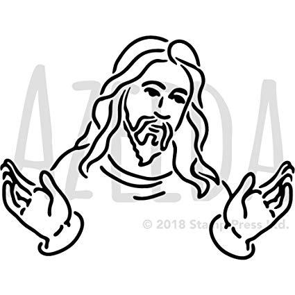 425x425 'jesus Christ' Wall Stencil Template