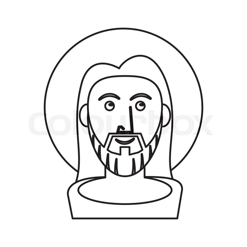 800x800 Jesus Christ Catholic Symbol Outline Stock Vector Colourbox