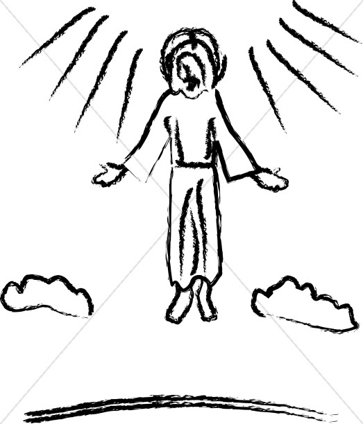 523x612 Jesus Christ Ascension Day Clipart Black White