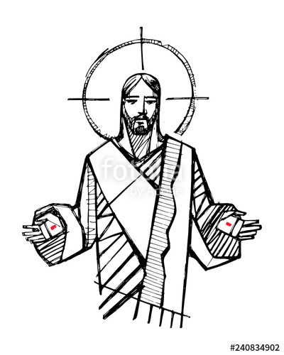 400x500 Jesus Christ With Open Hands Illustration Stock Image And Royalty