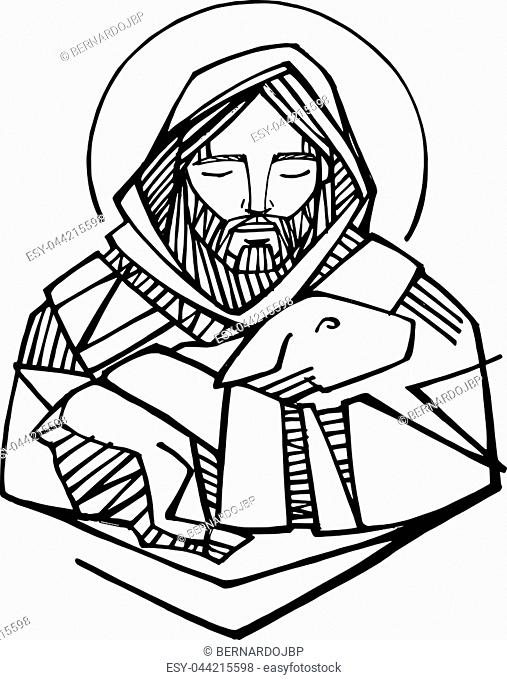 507x680 Drawing Jesus Christ Shepherd Stock Photos And Images Age Fotostock
