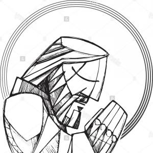 300x300 Hand Drawn Vector Ink Illustration Or Drawing Of Jesus Christ
