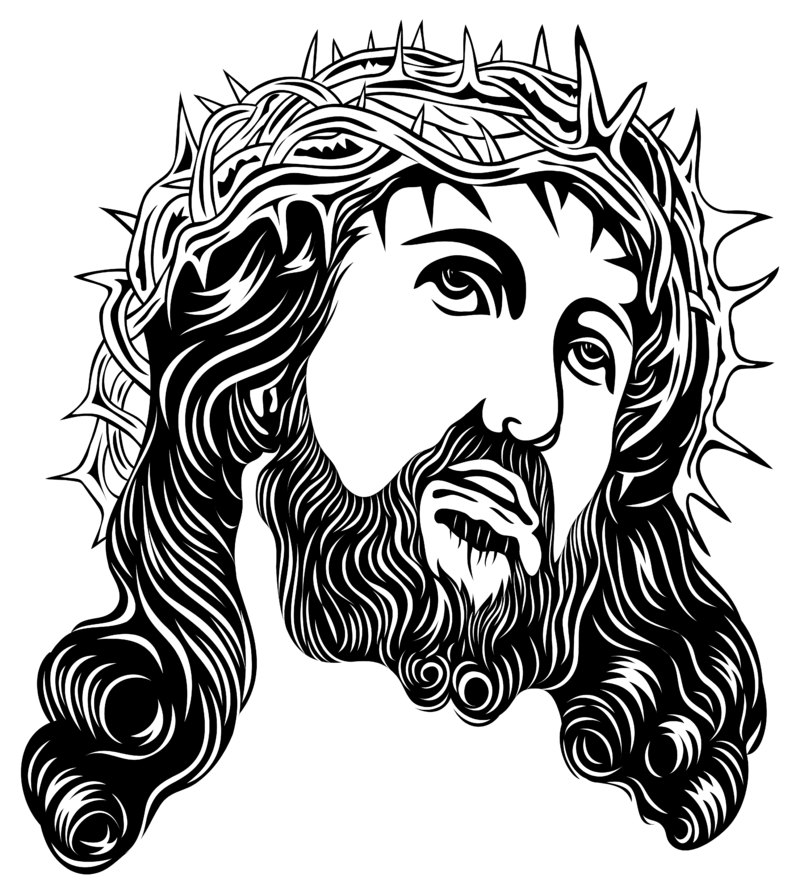 800x889 Jesus Christ Face Silhouette Transparent