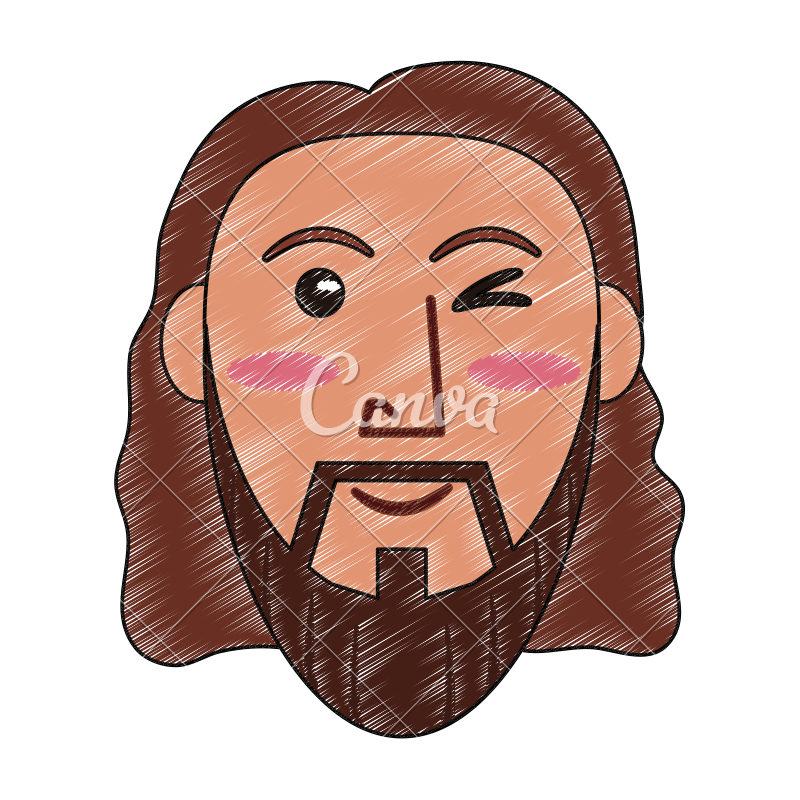 800x800 Jesuschrist Face Cartoon Scribble