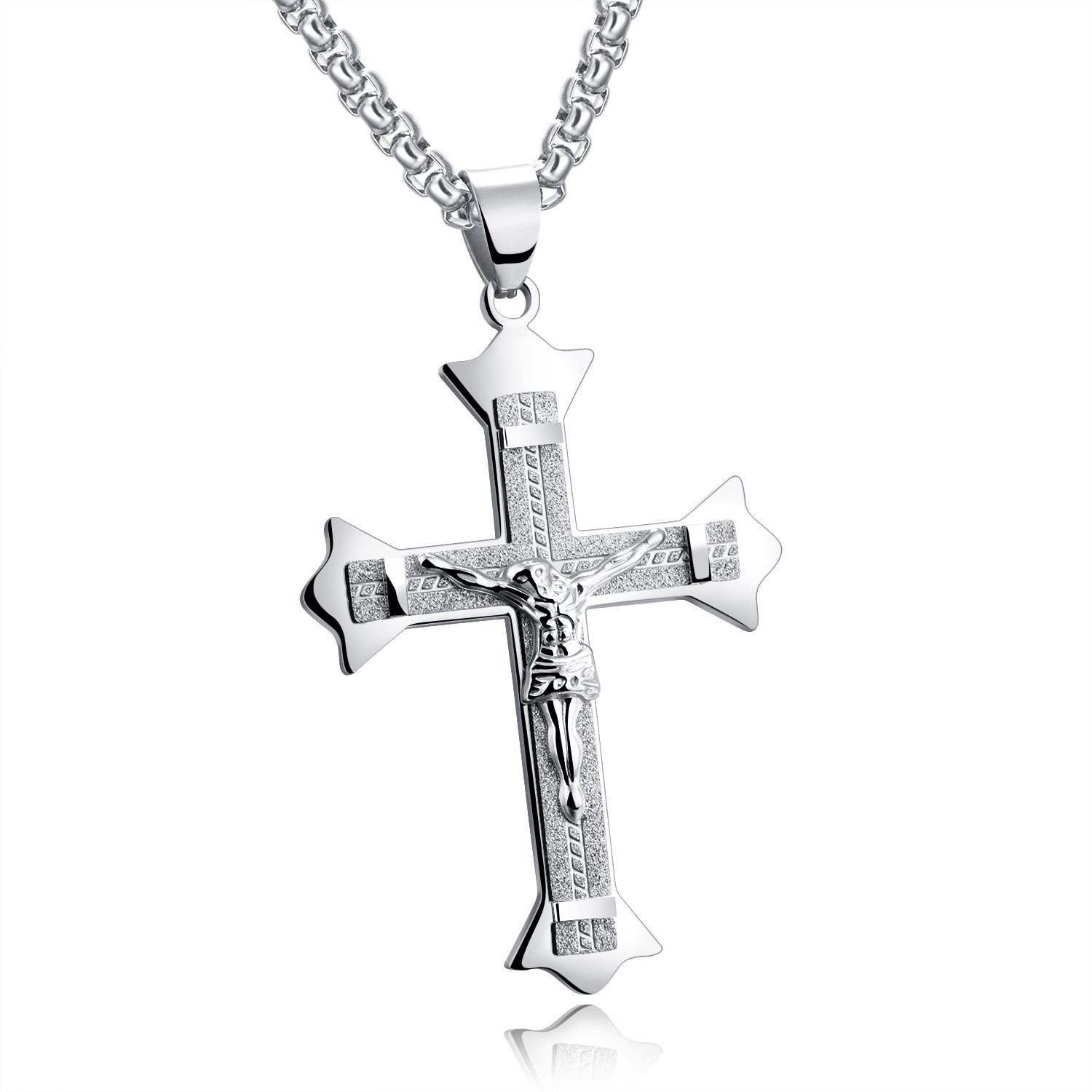 1500x1500 Temico Religious Jewelry Men's Stainless Steel Jesus Christ